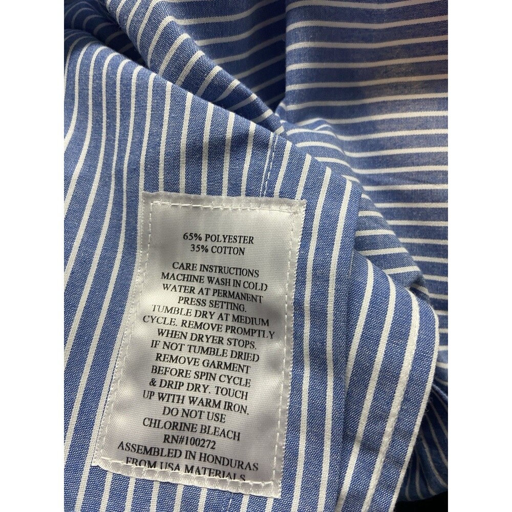 Tru-Spec 24-7 Concealed Shirt Mens Large Blue Striped Button Down Short Sleeve - Picture 3 of 12